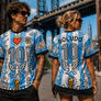 Argentina Champs K. Haring Style by SPƎNGLISH (ñ) - Recycled unisex sports jersey