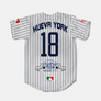 NY Yankees New York Hueva York Fan Jersey Mock Fun - Navy stripes classic