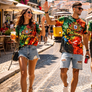 Portugal 7 Ronaldo Street Art Graffiti - Recycled unisex sports jersey