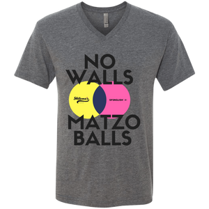 NO walls matzo balls Next Level Men's Triblend V-Neck T-Shirt