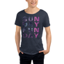 SUNDAY FUNDAY - Men's Raw Neck Tee Palmas neon tropical