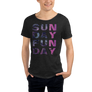 SUNDAY FUNDAY - Men's Raw Neck Tee Palmas neon tropical