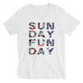 SUNDAY FUNDAY Unisex Short Sleeve V-Neck T-Shirt