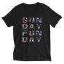 SUNDAY FUNDAY Unisex Short Sleeve V-Neck T-Shirt