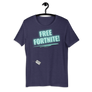 Free Fortnite - Short-Sleeve Unisex T-Shirt Neon Sign