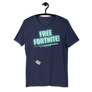 Free Fortnite - Short-Sleeve Unisex T-Shirt Neon Sign