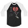 I (heart) ñy Lucha Libre edition - 3/4 sleeve raglan shirt