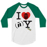 I (heart) ñy Lucha Libre edition - 3/4 sleeve raglan shirt