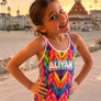 ALIYAH NEON BRAIDS - All-Over Print Kids Swimsuit