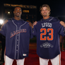 Classic Navy  - MADRES02 - San Diego Padres Fan Jersey Mock Fun - Neon orange