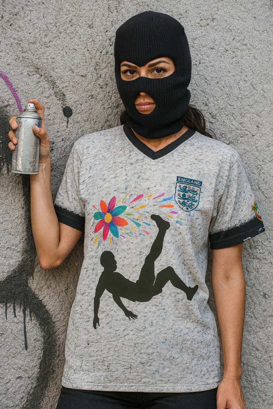 World Cup Art Mundial  -England - Banksy style - Recycled unisex sports jersey