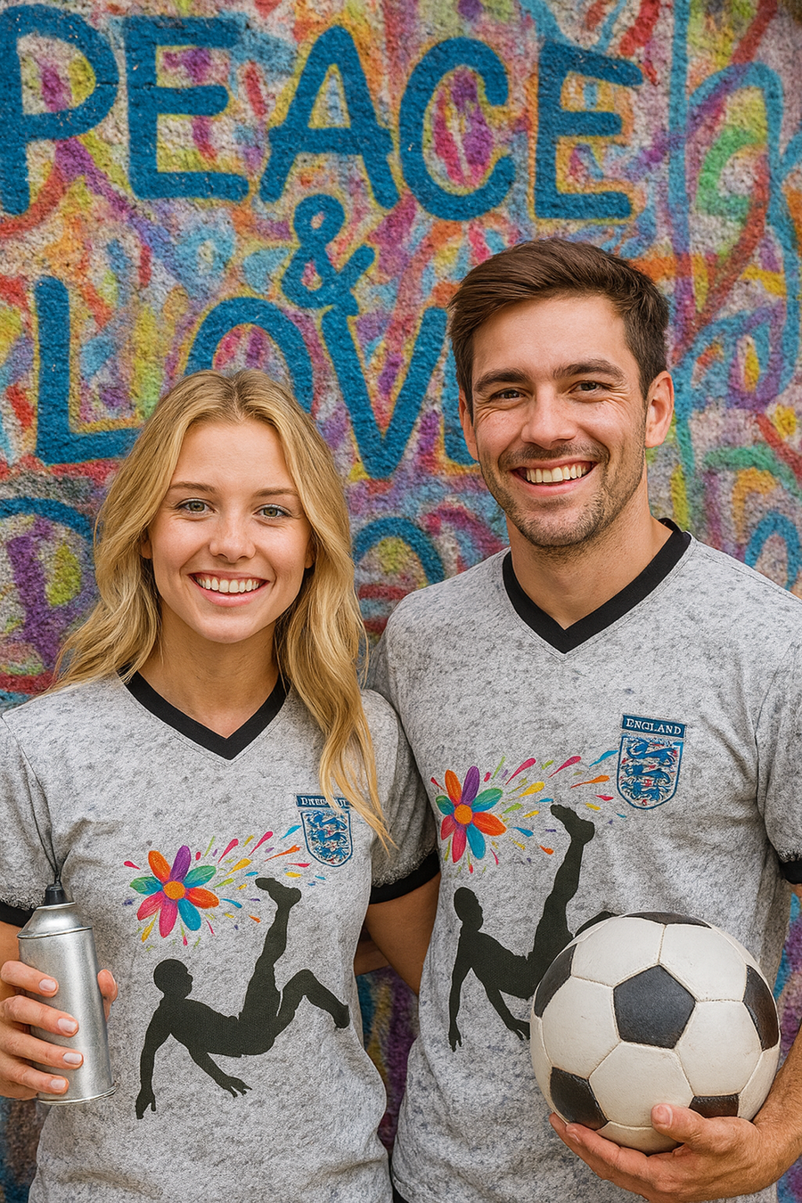 World Cup Art Mundial  -England - Banksy style - Recycled unisex sports jersey