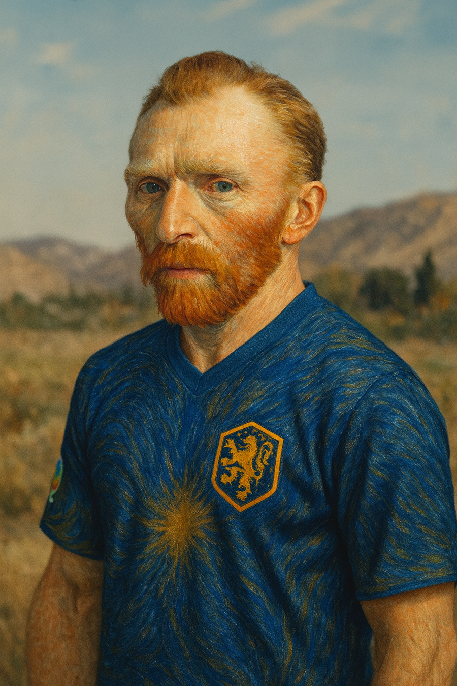 World Cup Art Mundial- Netherlands - Van Gogh style  - Starry Night - Recycled unisex sports jersey