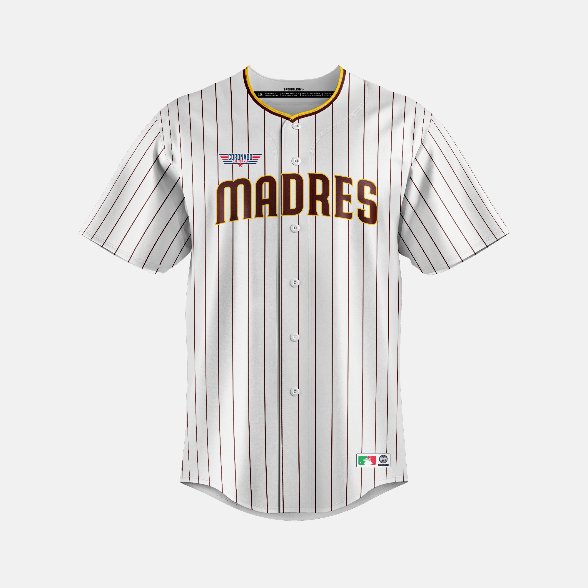 Classic Pinstripes MADRES04 San Diego Padres Fan Jersey Mock Fun SP NGLISH n