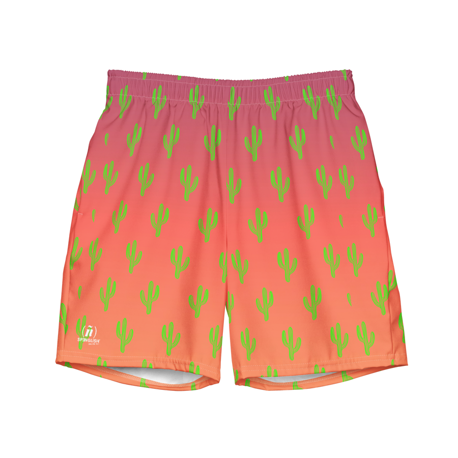 Cool & Mexican Sunset Cacti - All-Over Print Recycled Swim Trunks