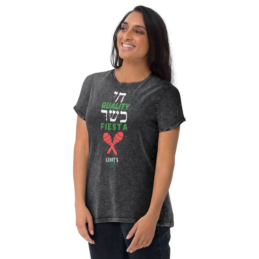 Chai Quality Kosher Fiesta - Lennys Casita - Denim T-Shirt