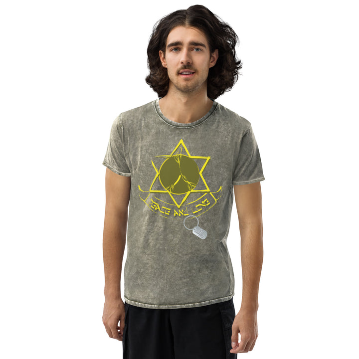 IDF Israel Defence Forces - Peace and Love - Denim T-Shirt