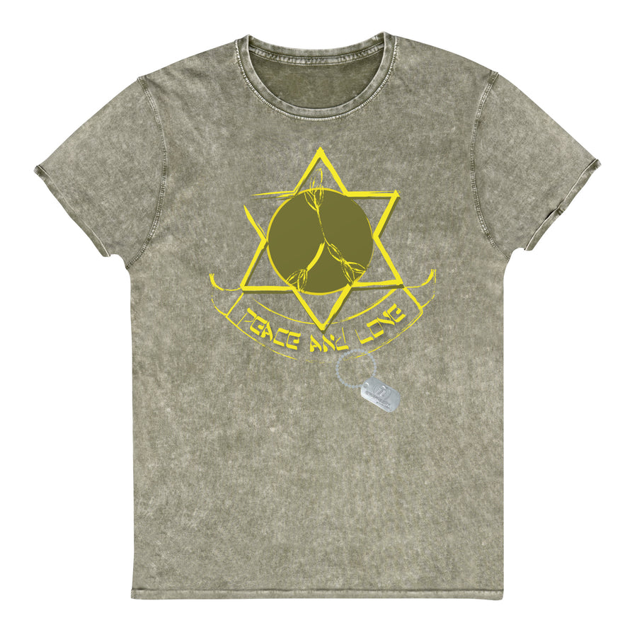 IDF Israel Defence Forces - Peace and Love - Denim T-Shirt