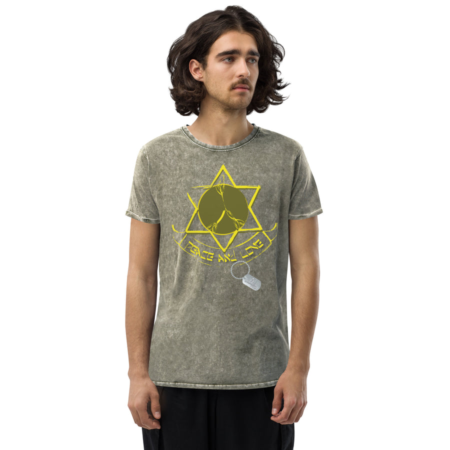 IDF Israel Defence Forces - Peace and Love - Denim T-Shirt
