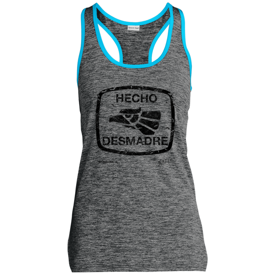 Hecho Desmadre - Ladies' Moisture Wicking Electric Heather Racerback Tank