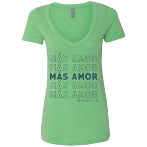MAS AMOR - Next Level Ladies' Deep V-Neck T-Shirt
