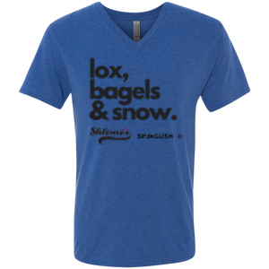 Lox, bagels & snow - unisex Next Level Men's Triblend V-Neck T-Shirt
