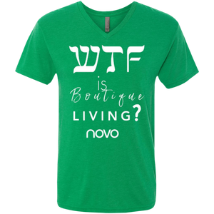 WTF IS BOUTIQUE LIVING NOVO - Next Level unisex Triblend V-Neck T-Shirt