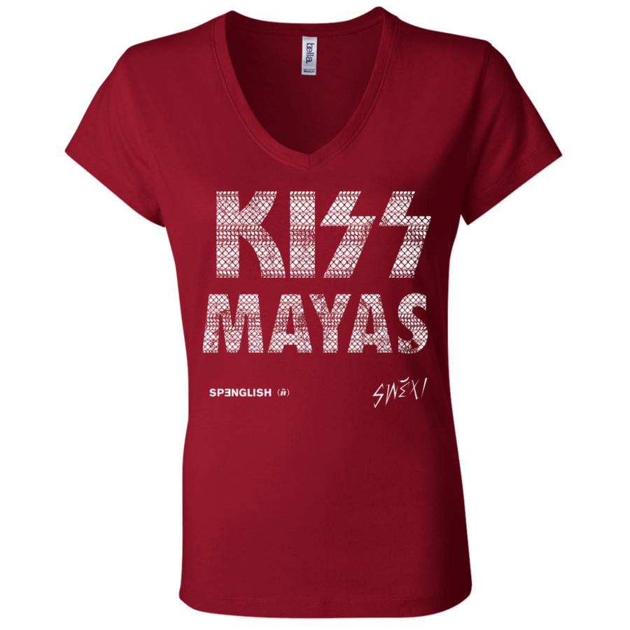 KISS MAYAS - Bella + Canvas Ladies' Jersey V-Neck T-Shirt