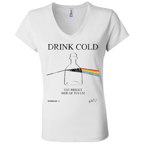 DRINK COLD - Bella + Canvas Ladies' Jersey V-Neck T-Shirt