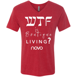 WTF IS BOUTIQUE LIVING NOVO - Next Level unisex Triblend V-Neck T-Shirt
