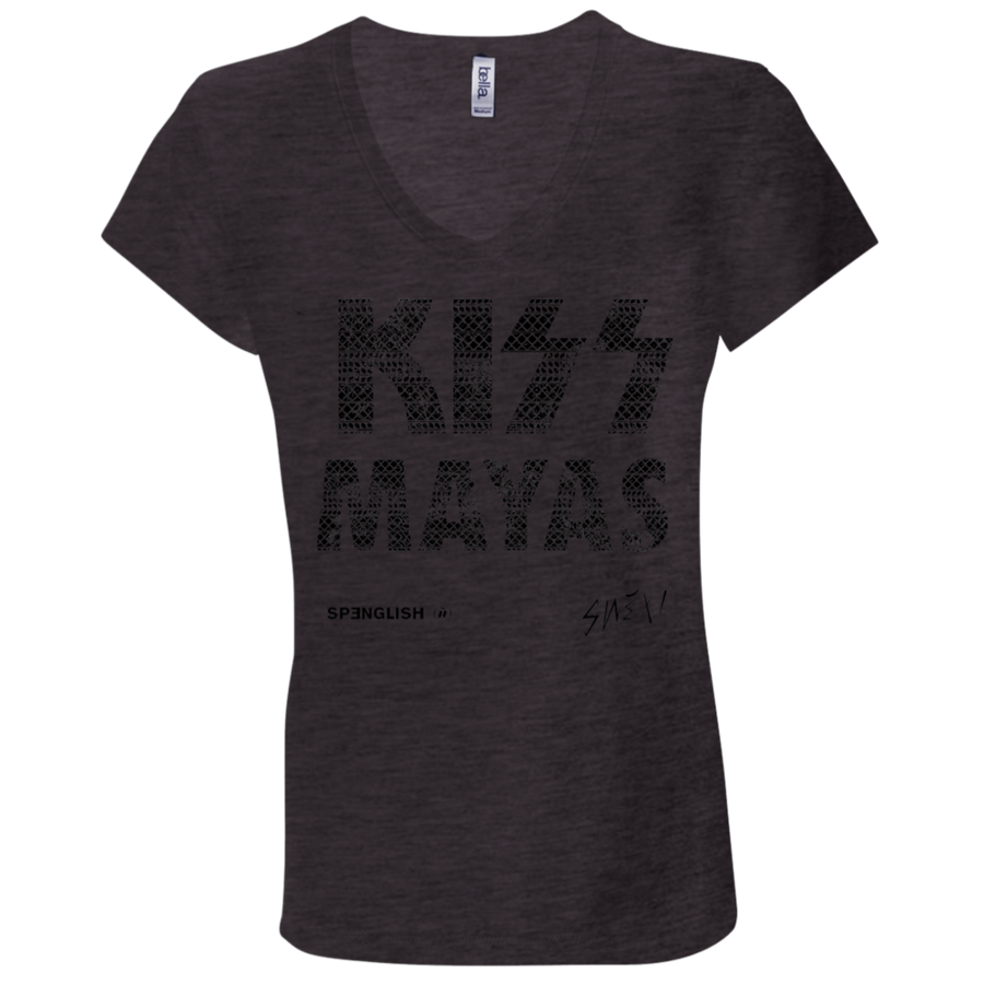 KISS MAYAS -  Bella + Canvas Ladies' Jersey V-Neck T-Shirt