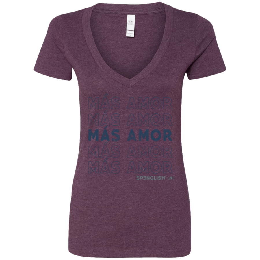 MAS AMOR - Next Level Ladies' Deep V-Neck T-Shirt