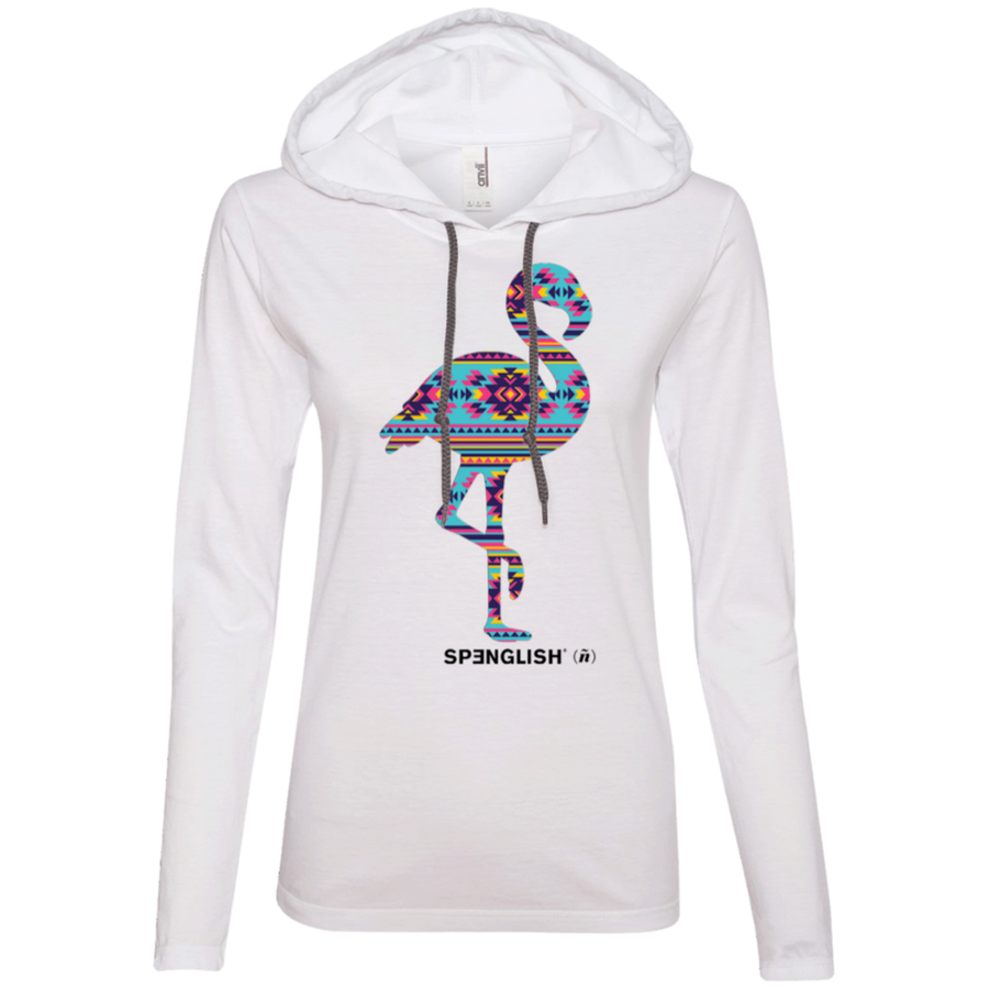 FLAMINGO AZTECA - Anvil Ladies' LS T-Shirt Hoodie