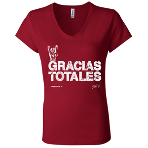 GRACIAS TOTALES -  Bella + Canvas Ladies' Jersey V-Neck T-Shirt