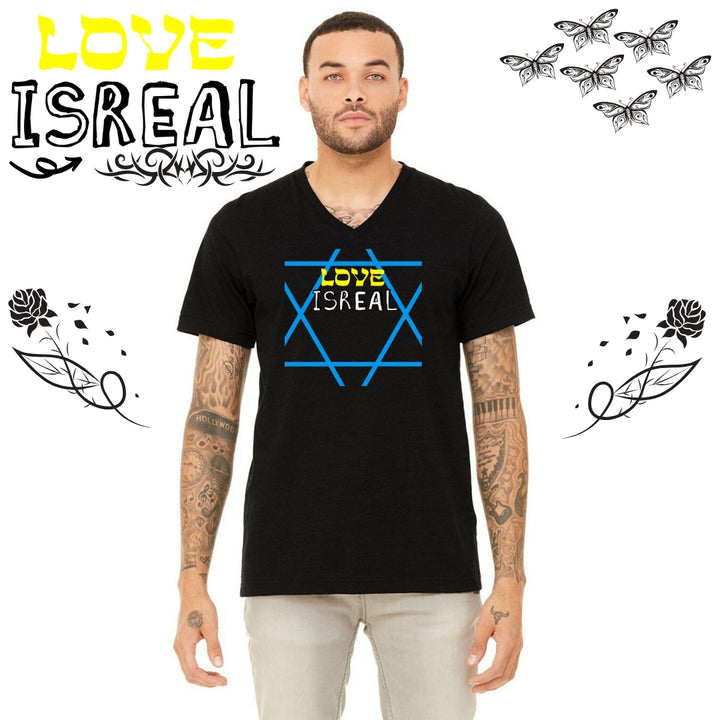 LOVE ISREAL - Unisex Short Sleeve V-Neck T-Shirt