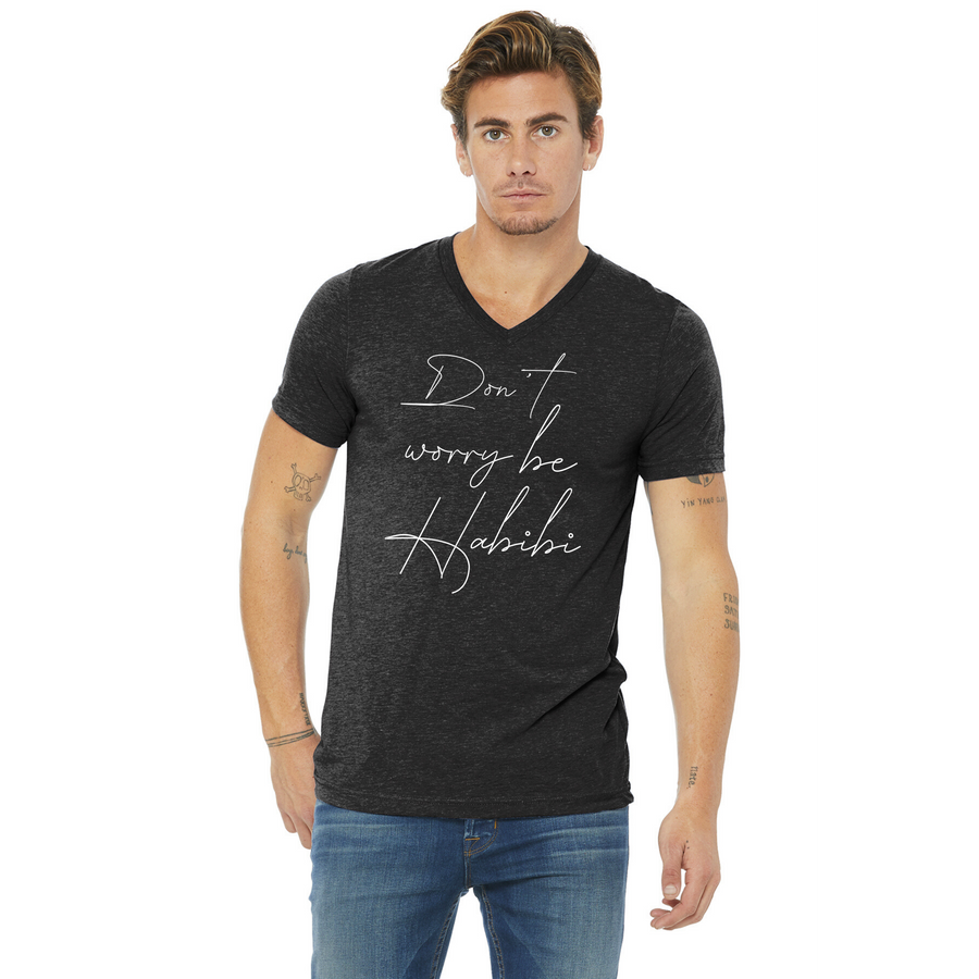 Don't worry be Habibi - NL6040 Men's Triblend V-Neck T-Shirt