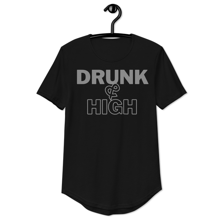 drunk and high - Men's Curved Hem T-Shirt