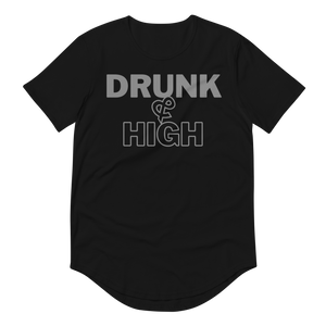 drunk and high - Men's Curved Hem T-Shirt