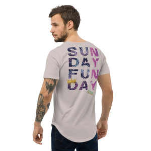 SUNDAY FUNDAY  - Men's Curved Hem T-Shirt