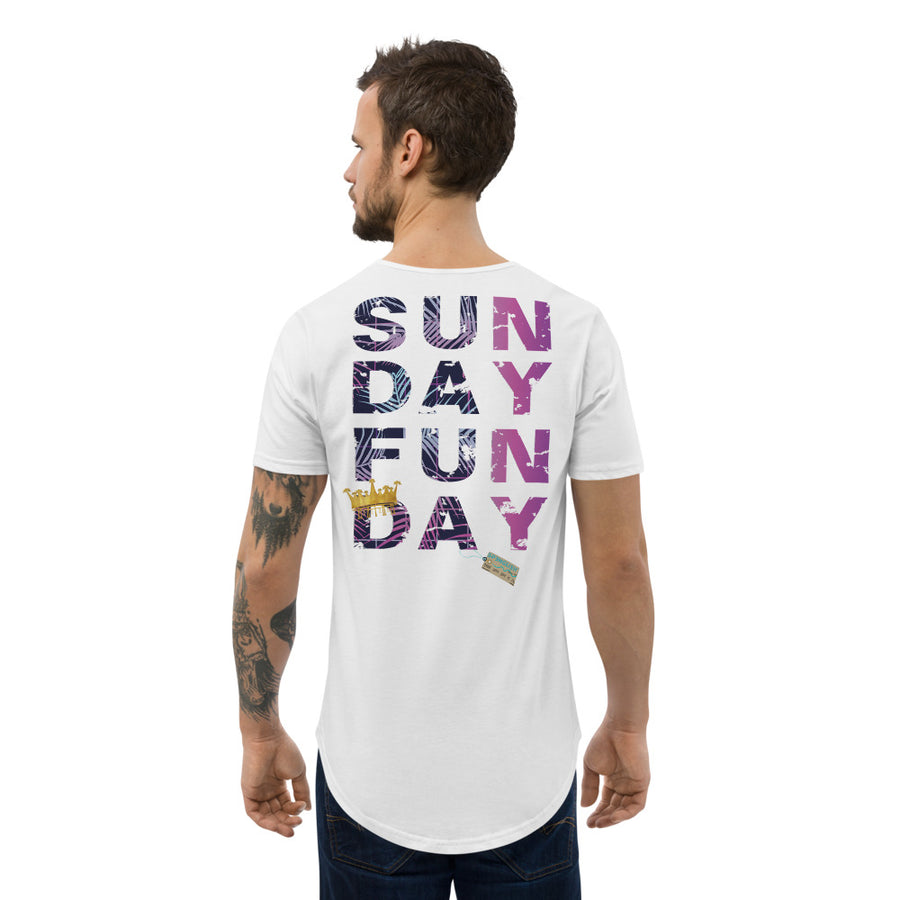 SUNDAY FUNDAY  - Men's Curved Hem T-Shirt
