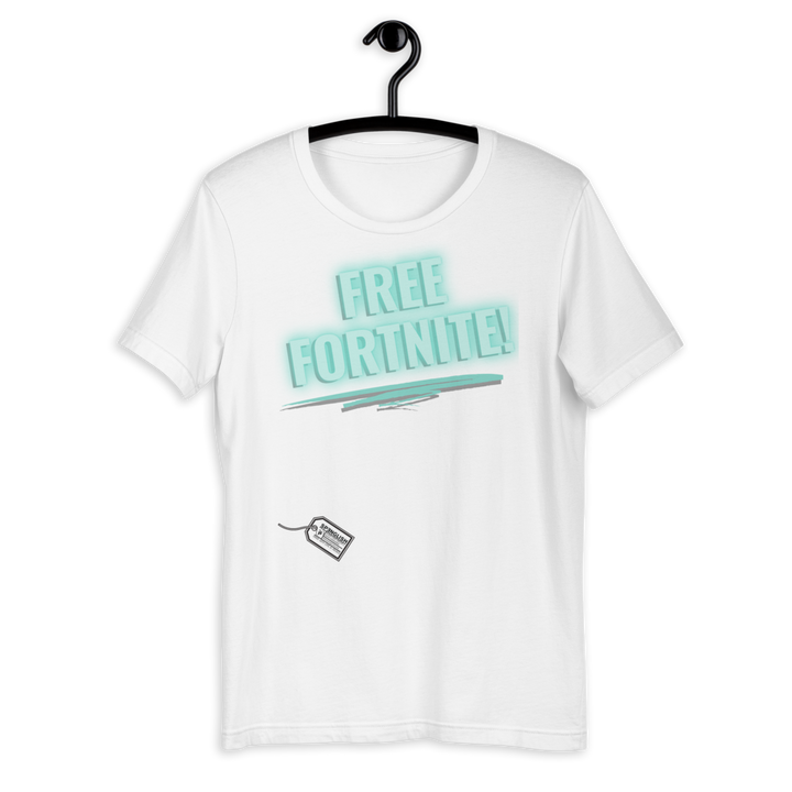 Free Fortnite - Short-Sleeve Unisex T-Shirt Neon Sign