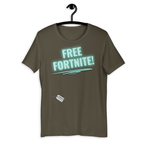 Free Fortnite - Short-Sleeve Unisex T-Shirt Neon Sign