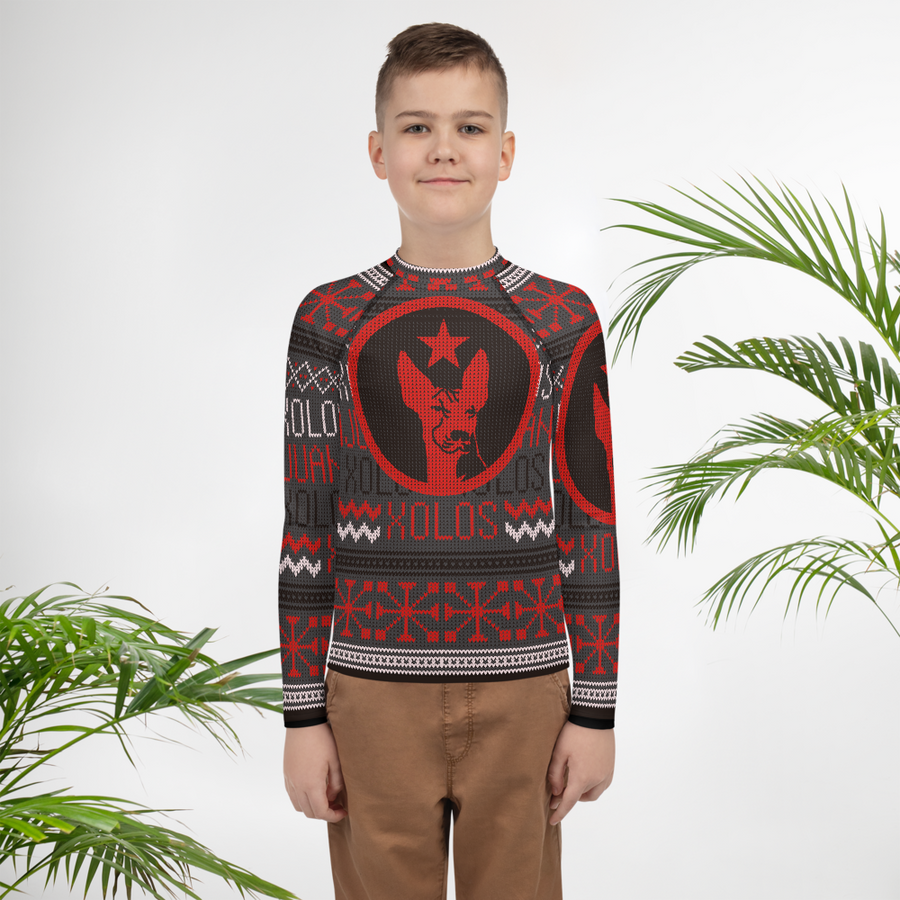 XOLOS XMAS Ugly Christmas Sweater- Youth Rash Guard