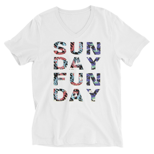 SUNDAY FUNDAY Unisex Short Sleeve V-Neck T-Shirt
