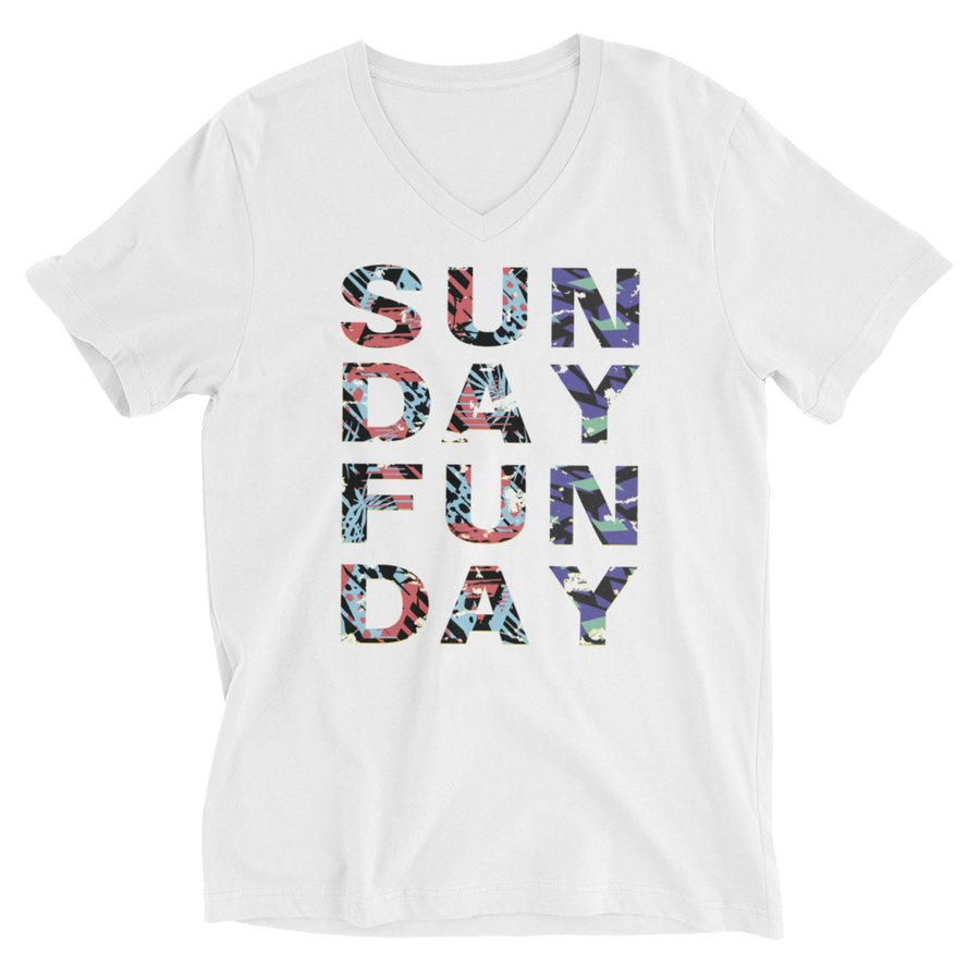 SUNDAY FUNDAY Unisex Short Sleeve V-Neck T-Shirt
