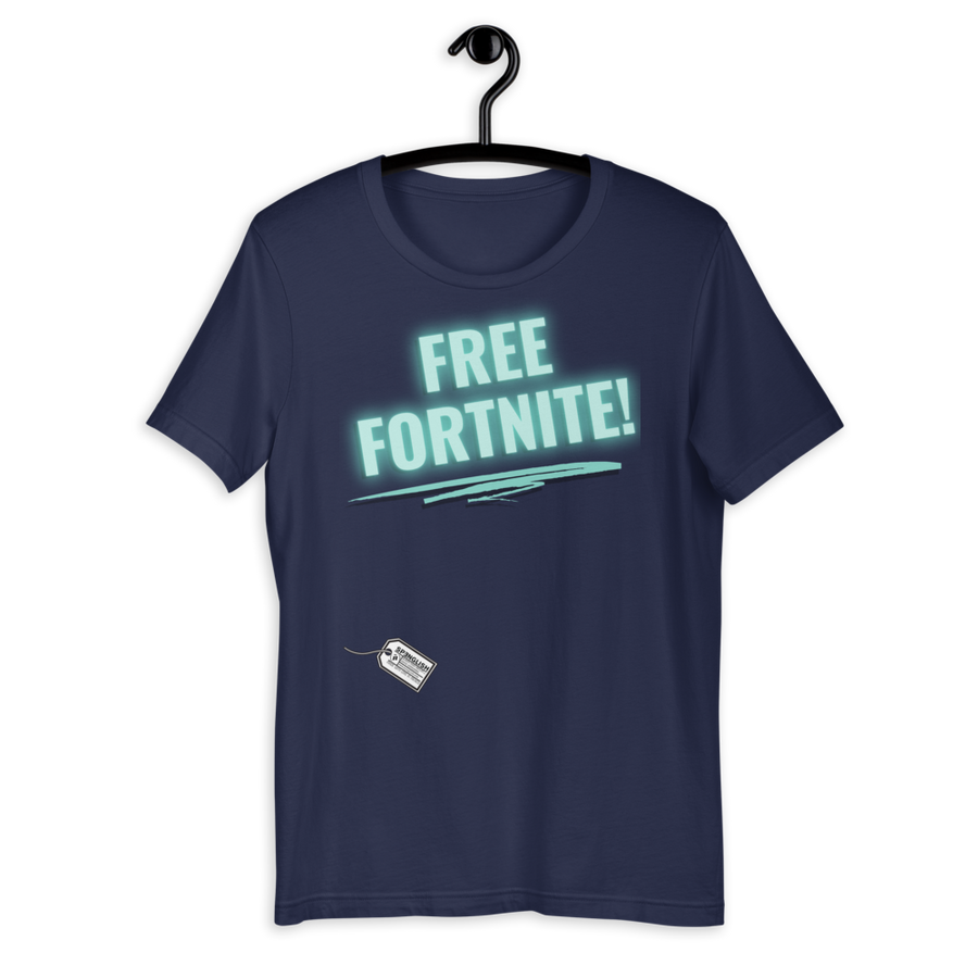 Free Fortnite - Short-Sleeve Unisex T-Shirt Neon Sign