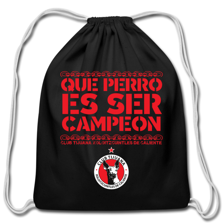 Que perro es ser campeaon  - drawstring bag - black