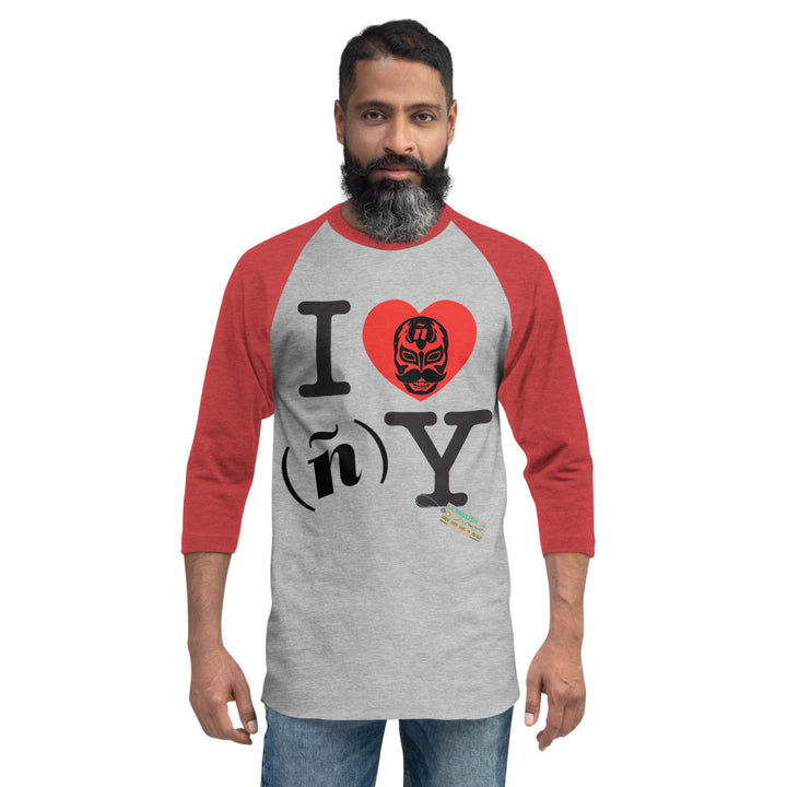 I (heart) ñy Lucha Libre  edition - 3/4 sleeve raglan shirt